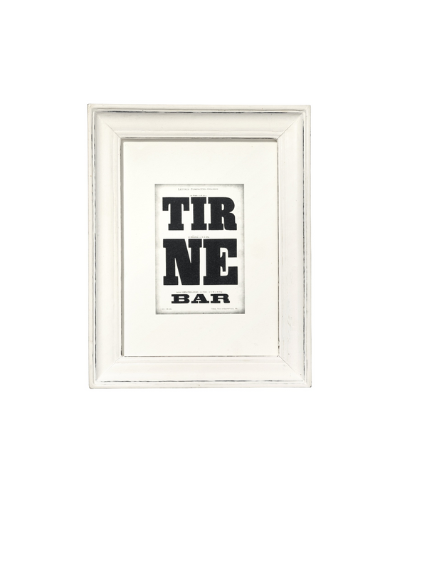 Distressed White Wood Framed Typography Print