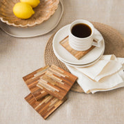 Marquewood Two-Tone Wood Coaster Set