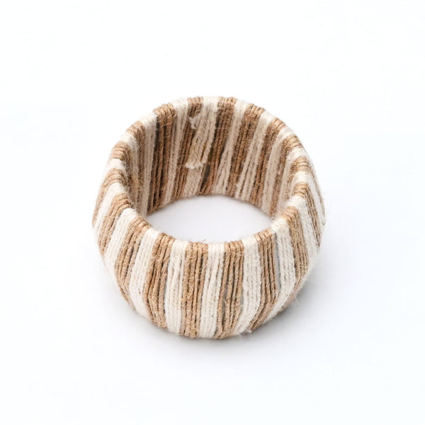 Thread-Wrapped Jute Napkin Ring Set