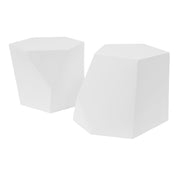 Geometric MGO Coffee Table Set — back and side profile detail