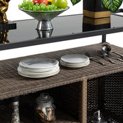 Woven Wicker Outdoor Bar Cart — packaging and unboxing view