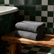 Waffle-Weave Cotton Bath Towel Set