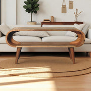 Rounded Mango Wood Coffee Table