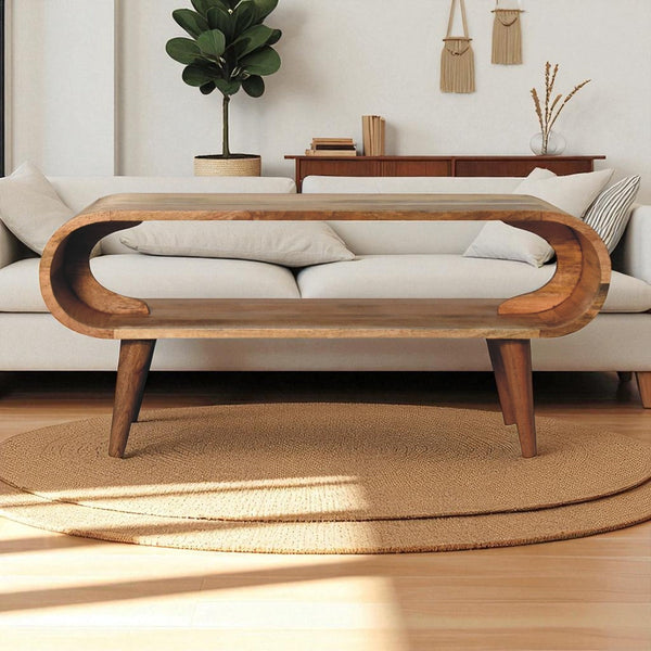 Rounded Mango Wood Coffee Table