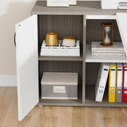 L-Shaped Executive Desk with Storage – home office set (view 7) | Roost & Roam