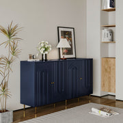 Blue Matte Lacquered 4-Door Sideboard Buffet