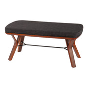 Mid-Century Upholstered Wood Bench
