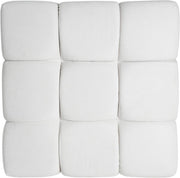 Grid-Tufted Linen-Look Square Ottoman