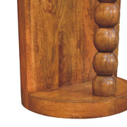 Marble-Top Spindle Wood Side Table
