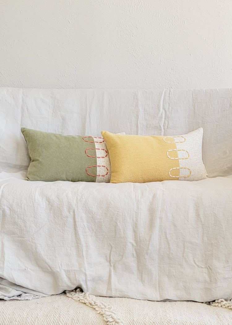 Hand-Dyed Block Lumbar Pillow