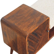 Carved Mango Wood Storage Bench