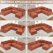 Chenille Modular Sleeper Sectional Sofa
