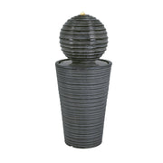 Ribbed Concrete Column Sphere Fountain