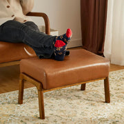 Faux Leather Padded Ottoman Footrest – ottoman (view 7) | Roost & Roam