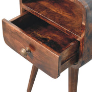Curved Mango Wood Mini Nightstand