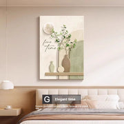Embossed Canvas Abstract Wall Print — styled in a complete room vignette