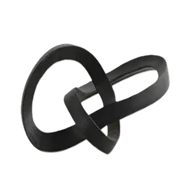 Matte Black Interlinked Loop Sculpture
