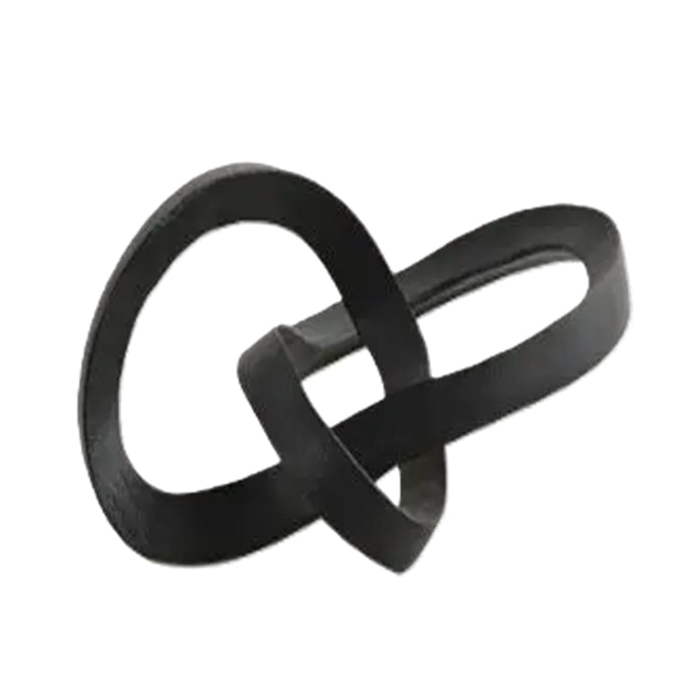 Matte Black Interlinked Loop Sculpture