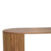 Reeded Mango Wood Oval Coffee Table