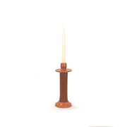 Recycled Leather Ceramic Candlestick