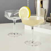 Faceted Crystal Coupe Glass Set