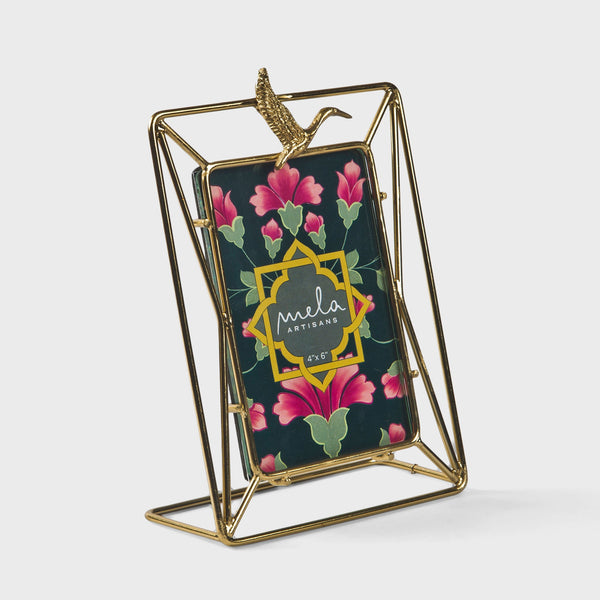 Gold Wire Crane Photo Frame