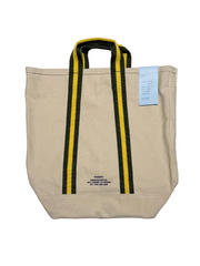 Recycled Canvas Striped Belt-Handle Tote