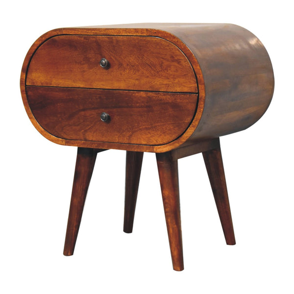 Chestnut Oval Mango Wood Nightstand
