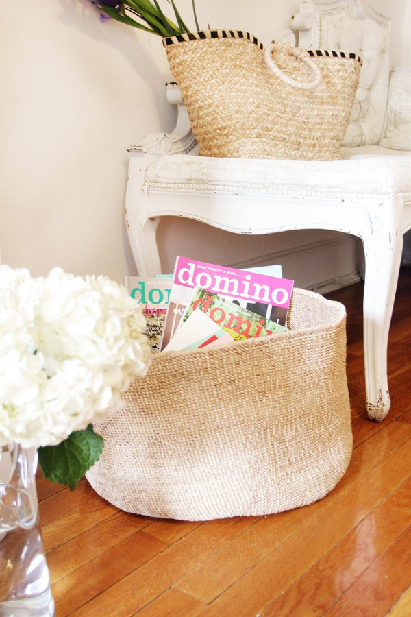 Handwoven Banana Leaf Floor Basket