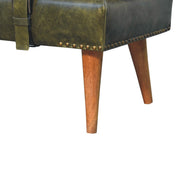 Bouclé Leather Upholstered Bench
