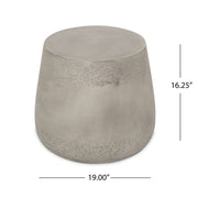 Concrete-Finish Drum Side Table