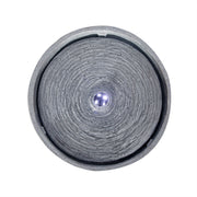 Ridged Concrete-Finish Bowl Fountain — styled in a complete room vignette