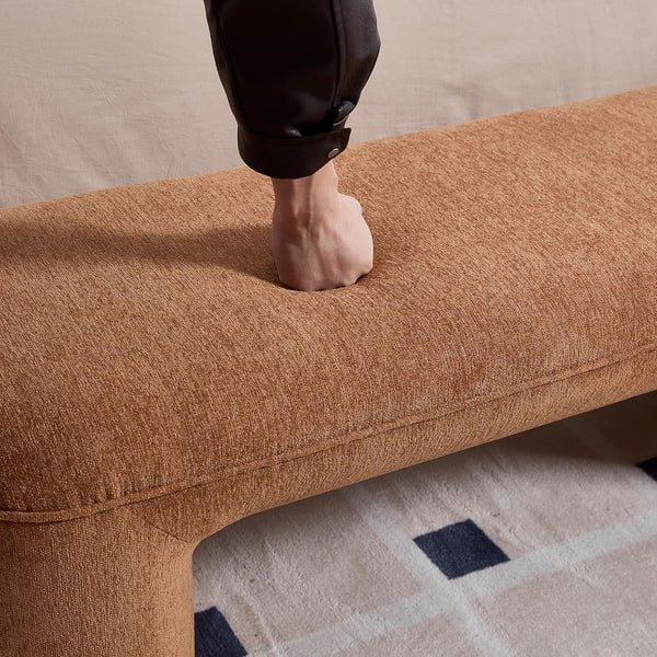 Chenille Upholstered Storage Bench Set – ottoman (view 6) | Roost & Roam