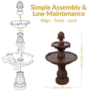Two-Tier Solar Outdoor Water Fountain