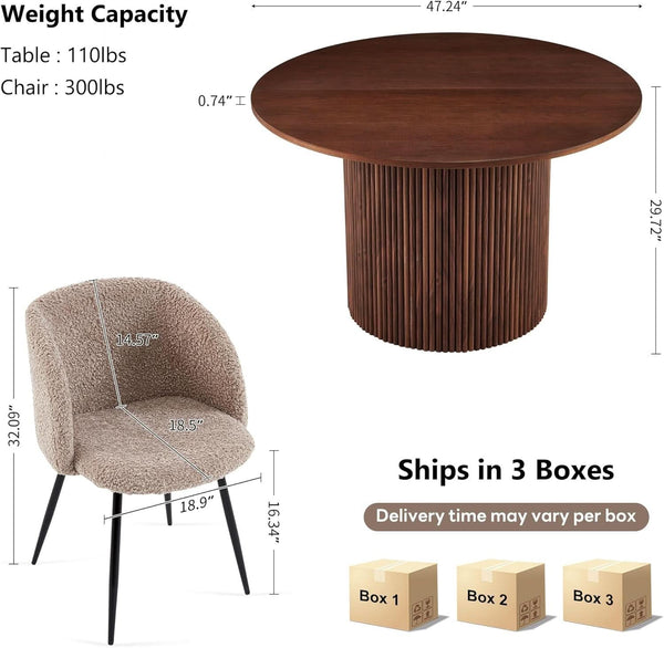Fluted Pedestal Round Dining Set – dining room set (view 2) | Roost & Roam