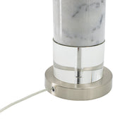 Marble and Crystal Column Table Lamp