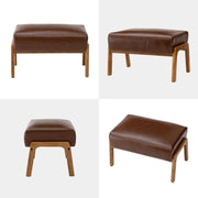 Faux Leather Walnut-Finish Ottoman Bench – ottoman (view 9) | Roost & Roam