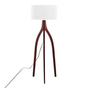 Tripod Wood-Tone Floor Lamp