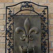 Fleur-de-Lis Scrollwork Outdoor Wall Fountain