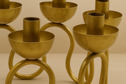 Looped Gold Metal Seven-Light Candelabrum