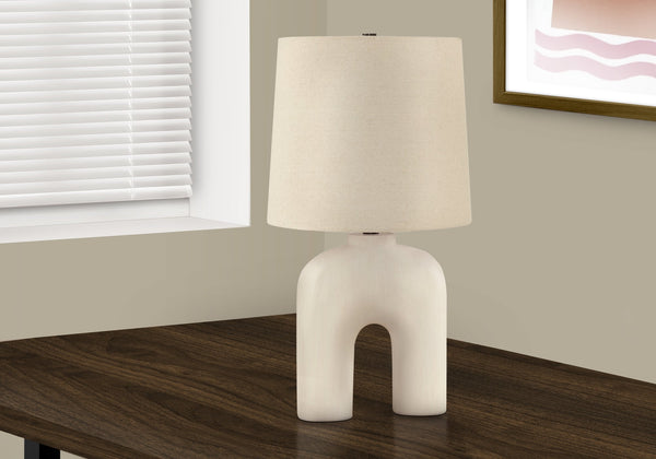 Arch-Form Cream Resin Table Lamp