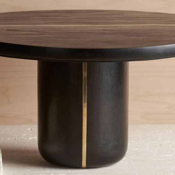 Dark-Stained Wood Pedestal Stand