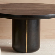Dark-Stained Wood Pedestal Stand
