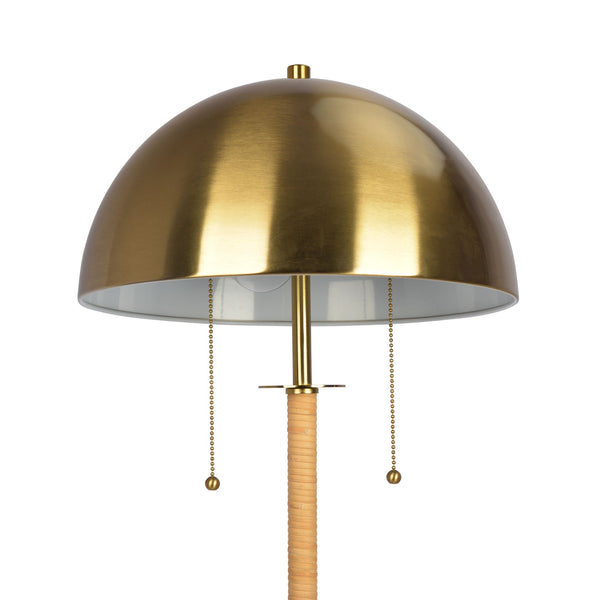 Allure Gold & Rattan Two-Light Floor Lamp