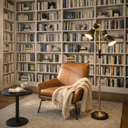 Axis Black and Gold Floor Lamp with Four-Way Switch