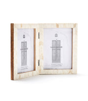 Chevron Bone Tile Double Picture Frame