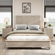Reeded Wood Platform Bed Frame