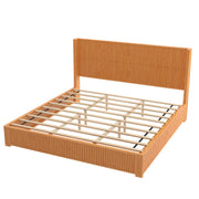 Reeded Wood Platform Bed Frame King