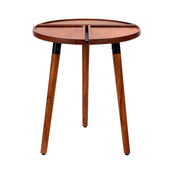 Sectioned Acacia Round Side Table