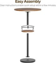 Wood-Grain Round Bar Table Set – cocktail table (view 6) | Roost & Roam